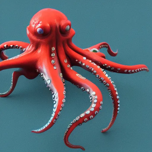 Prompt: 3 d render of an octopus monster, terrifying, assasin