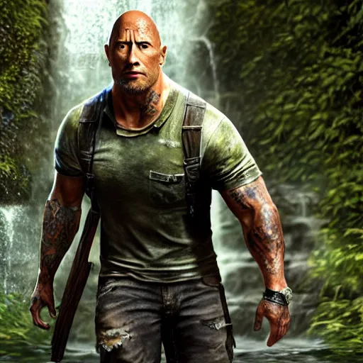 Prompt: dwayne johnson as a character from the last of us