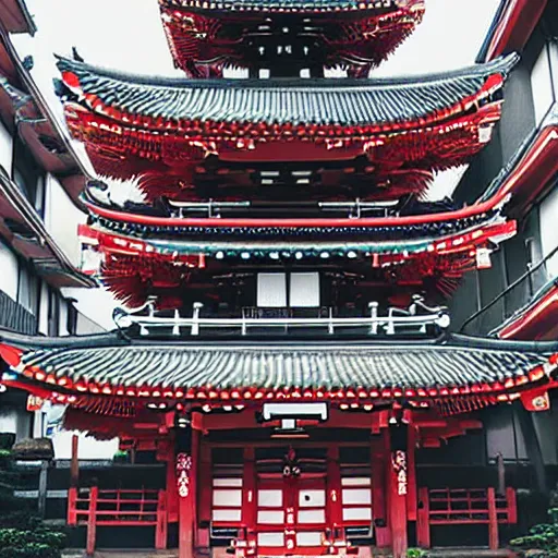 Prompt: japanese cyberpunk temple