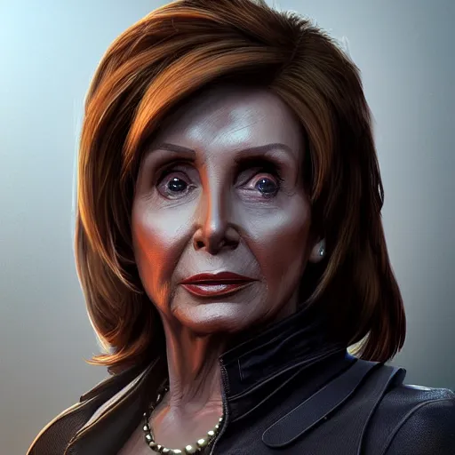 Image similar to Nancy Pelosi as Lara Croft, digital art, artstation, cgsociety, 4k, hyper-detailed