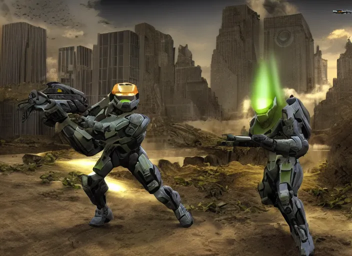 Image similar to halo 2 coagulation render by blur studios. winner.