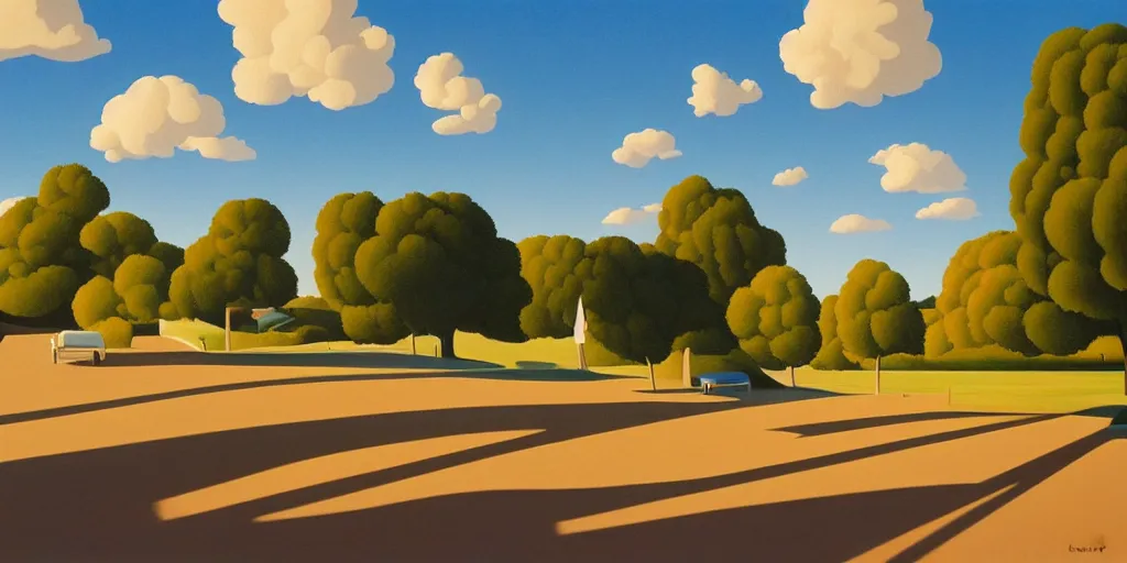 Image similar to pals, blue sky, summer evening, kenton nelson