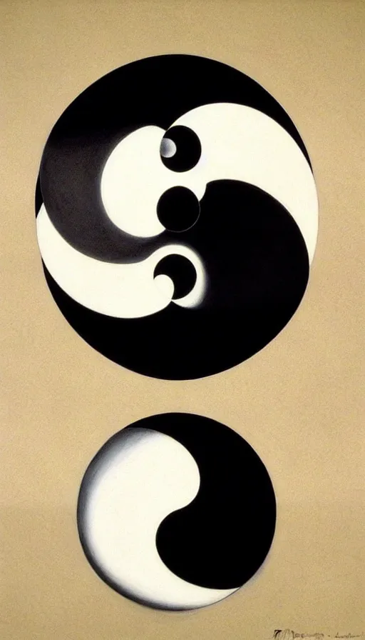 Image similar to Abstract representation of ying Yang concept, by john howe