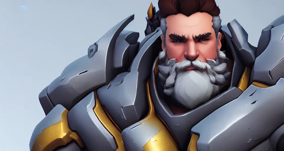 Image similar to reinhardt from overwatch, digital art, high detailed, artstation, 3 d render