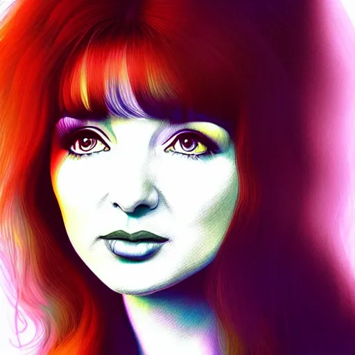 Image similar to richly detailed color illustration of young kate bush illustrated by artgerm and mina petrovic and timothy kong and marina federovna. 3 d shadowing