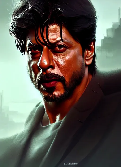 Image similar to portrait, Shah Rukh Khan , dramatic lighting, cinematic, establishing shot, extremely high detail, foto realistic, cinematic lighting, post processed, concept art, artstation, style by eddie mendoza, raphael lacoste, alex ross