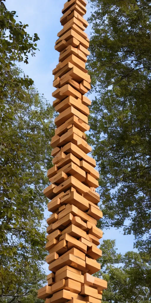 Image similar to Jenga tower designed by Frank Lloyd