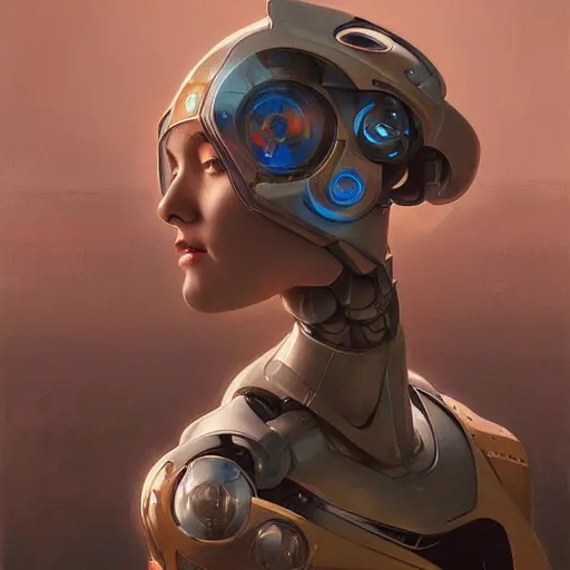 Image similar to a portrait of Robot painting, highly detailed, digital painting, artstation, concept art, sharp focus, illustration, art by artgerm and greg rutkowski and alphonse mucha