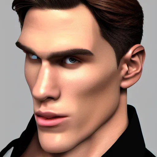 prompthunt: strong giga chad attractive man face symettry brown