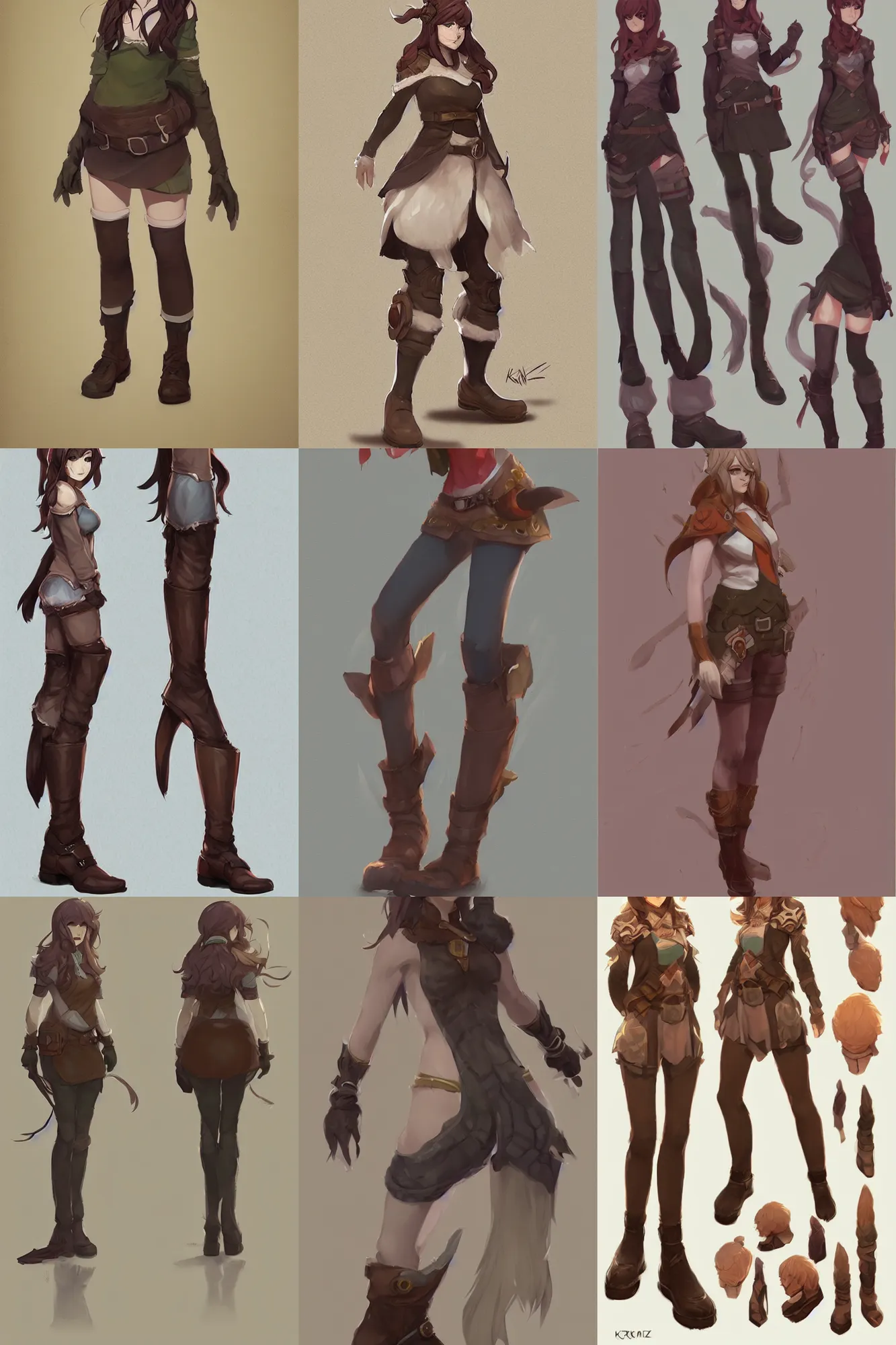 Prompt: detailed boots, full body female druid by krenz _ cushart
