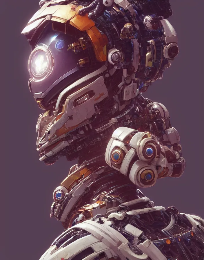 Image similar to symmetry!! portrait of a robot astronaut, floral! horizon zero dawn machine, intricate, elegant, highly detailed, digital painting, artstation, concept art, smooth, sharp focus, illustration, art by artgerm and greg rutkowski and alphonse mucha, 8 k