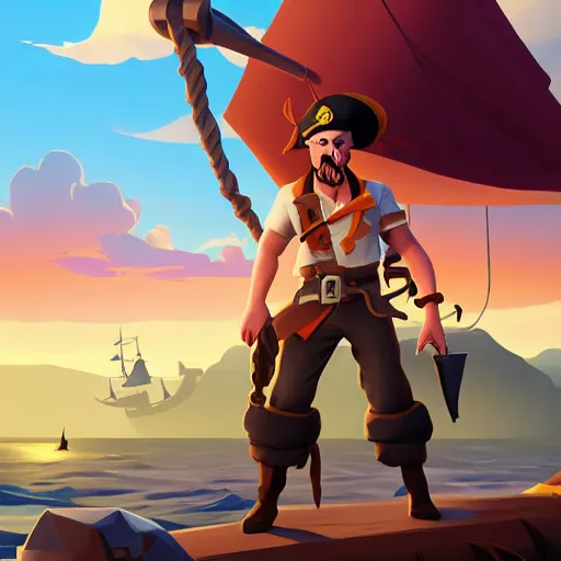 Image similar to painting jack the pirate on sea of thieves game avatar hero smooth face median photoshop filter cutout vector behance hd by jesper ejsing, by rhads, makoto shinkai and lois van baarle, ilya kuvshinov, rossdraws, illustration, art by ilya kuvshinov and gustav klimt