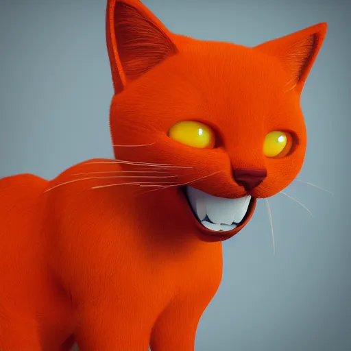 Prompt: an orange cat with a happy face, digital art, octane render