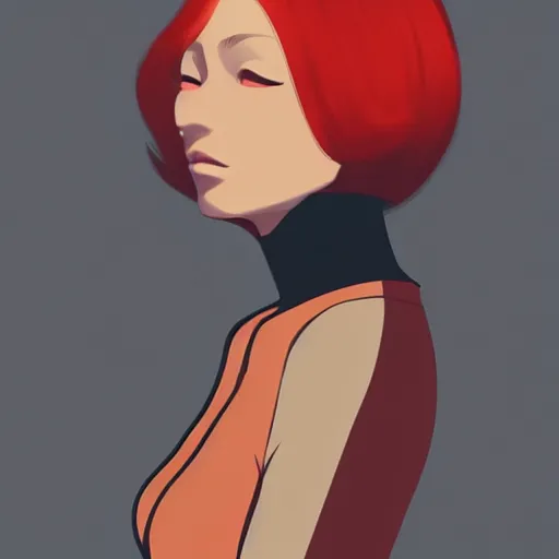 Image similar to the silhouette of an ear, by ilya kuvshinov, retro flat colors