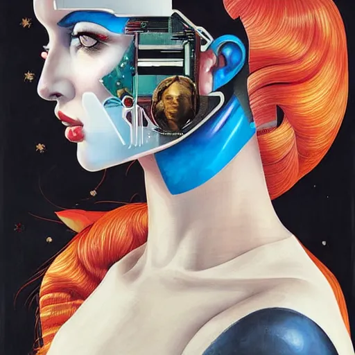 Image similar to portrait of female android, by sandra chevrier, fra angelico and sandro botticelli