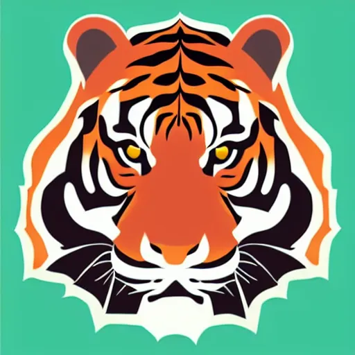 Prompt: super cool tiger avatar, illustration, 2 d, flat style, flat