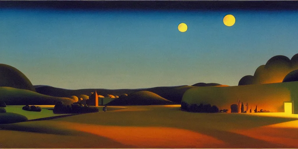 Image similar to a night landscape background, bhupen khakhar, rob gonsavles, eyvind earle, heade martin johnson, edward hopper