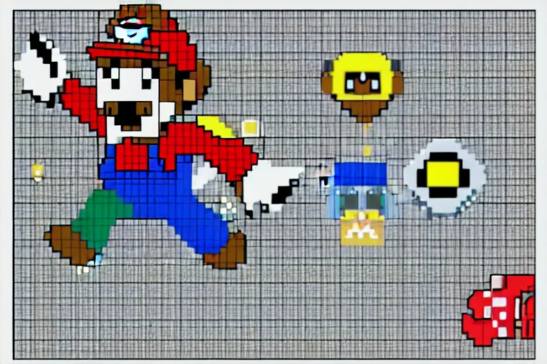 Prompt: Mario, Pokemon Sprite