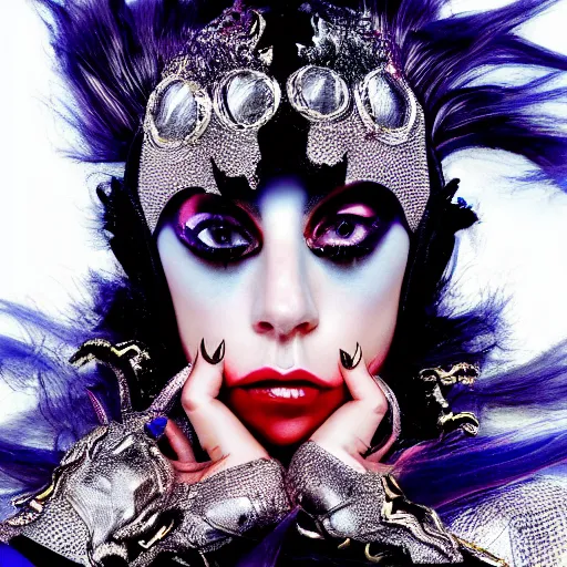 Image similar to lady gaga artpop act 2 album cover shot by nick knight, canon, highly realistic. high resolution. highly detailed. dramatic. 8 k. 4 k.