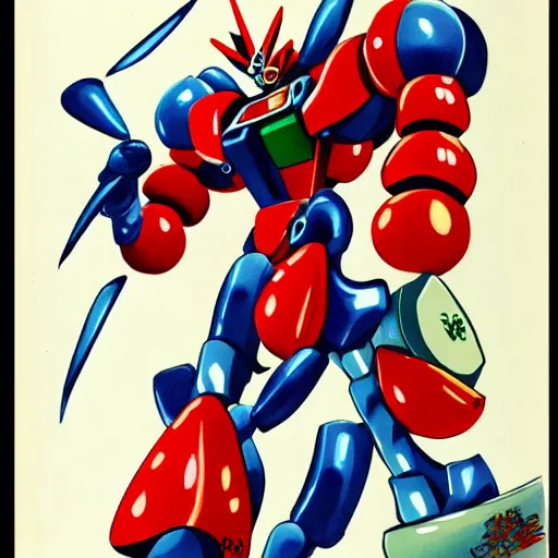 Image similar to intricate design of fruit robot by go nagai, gundam