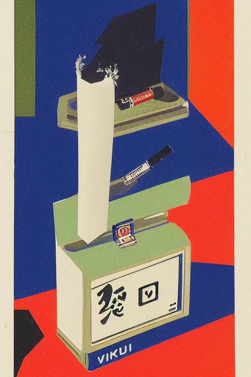 Image similar to design for a vintage cigarette pack by tadanori yokoo