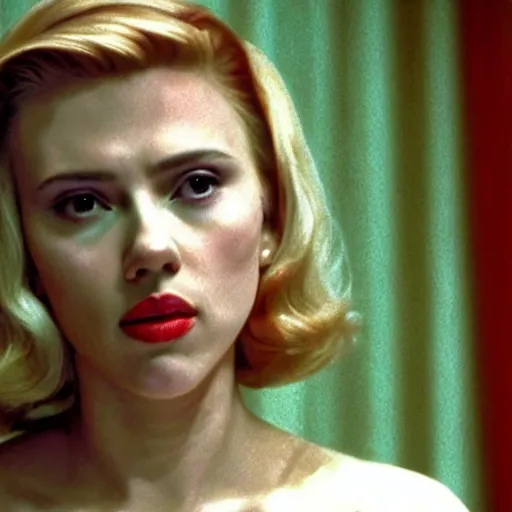 Image similar to a still of Scarlett Johansson in the black lodge in Twin Peaks (1990)