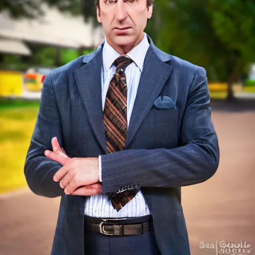 Image similar to super high quality saul goodman, realistic photorealistic high-resolution saul Goodman, very saul goodman, high def, saul, saul Goodman, better call saul, better call saul Goodman, 8k, 4k, professional, depth of field, sigma art 85mm f1.4, large sensor dslr, professional photo, saul goodman, very very saul goodman