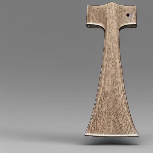 Prompt: centered 3d render of a classic looking axe, white background, unreal engine product shot, HDR 8k