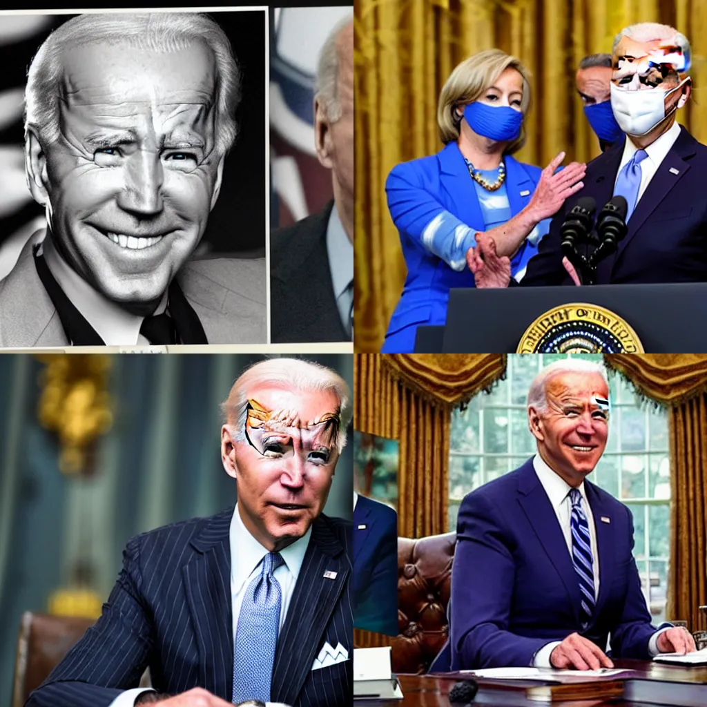 Prompt: Joe Biden invents COVID-19, surrealism