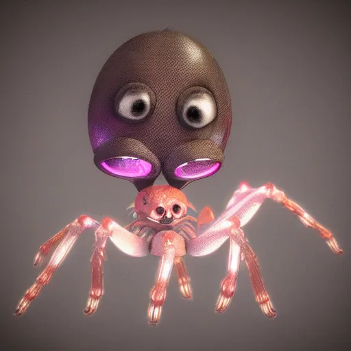 Image similar to tiny embryonic spider horse creature with 8 legs and one large eye for a head, trending on artstation, scary, subsurface scattering, horse, spider