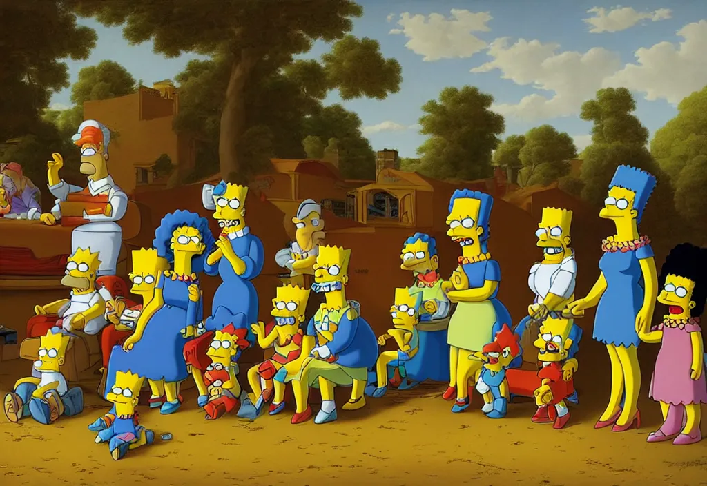 Image similar to the simpsons by jacques - louis david