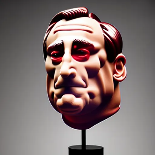 Image similar to uhd bust of john hamm composed of ham and eggs. correct face.