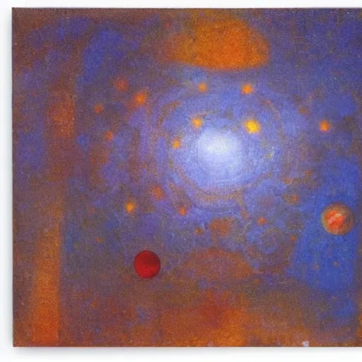 Image similar to Liminal space in outer space by Odilon Redon