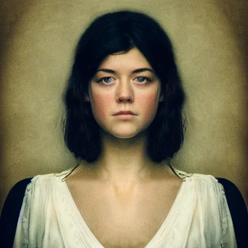 Image similar to a masterpiece portrait photo of a beautiful young woman who looks like a danish mary elizabeth winstead, symmetrical face