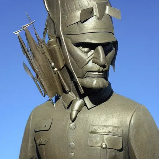 Image similar to sculpture of heroic war hero by stanisław szukalski