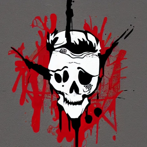 Prompt: bloody graffiti tshirt design
