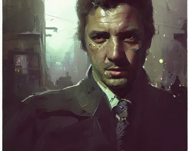 Image similar to detailed portrait Detective 1970s by ismail inceoglu dragan bibin hans thoma greg rutkowski Alexandros Pyromallis Nekro Rene Margitte illustrated