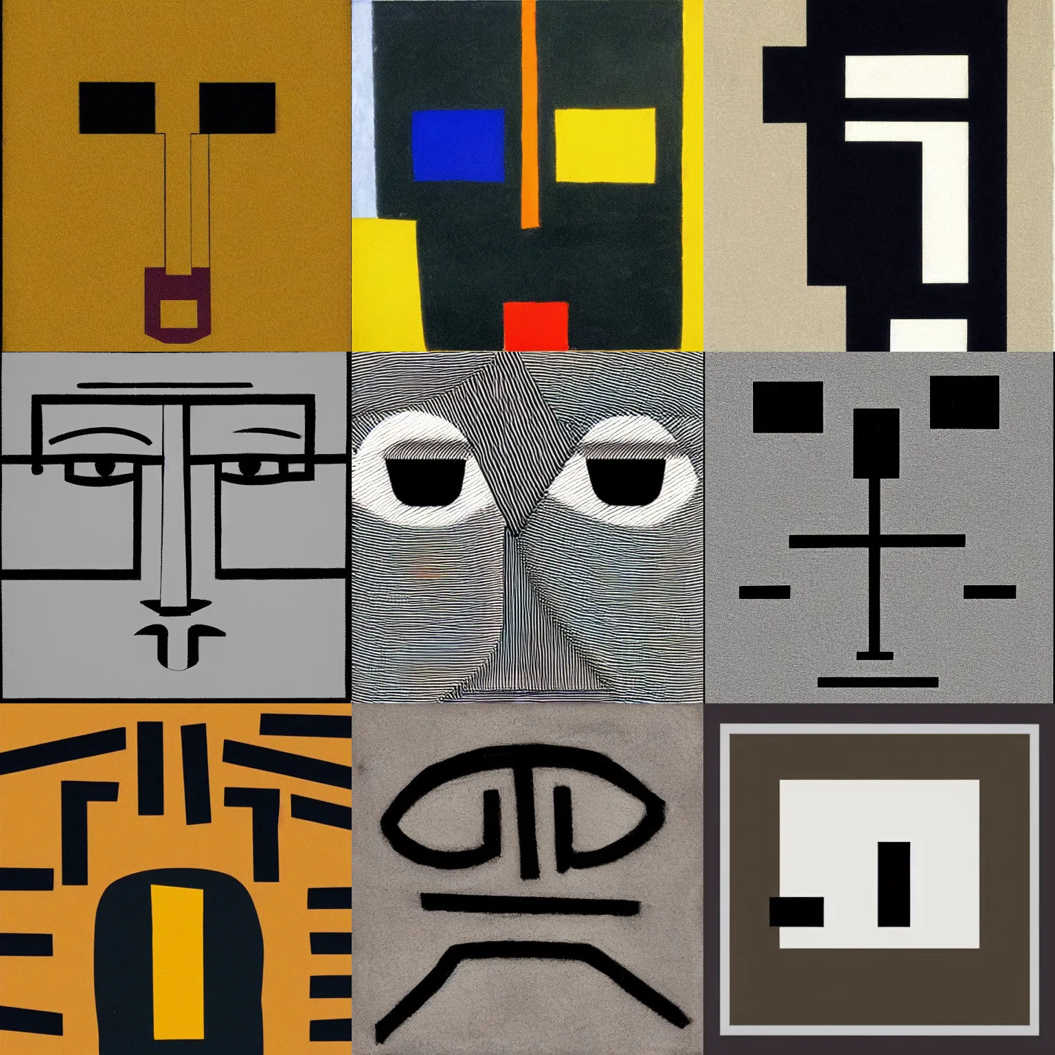 Prompt: face, abstract, minimalism, suprematism