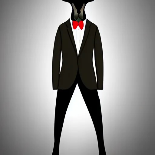 Image similar to spy kangaroo, in a strict suit, avatar image, digital art, minimalism