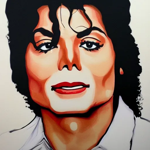 Image similar to portrait art of micheal jackson today