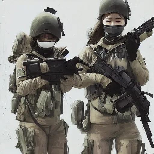 Image similar to female south korean counterterrorist unit 7 0 7 th special mission group, tactical training, by maciej kuciara c 1 0. 0