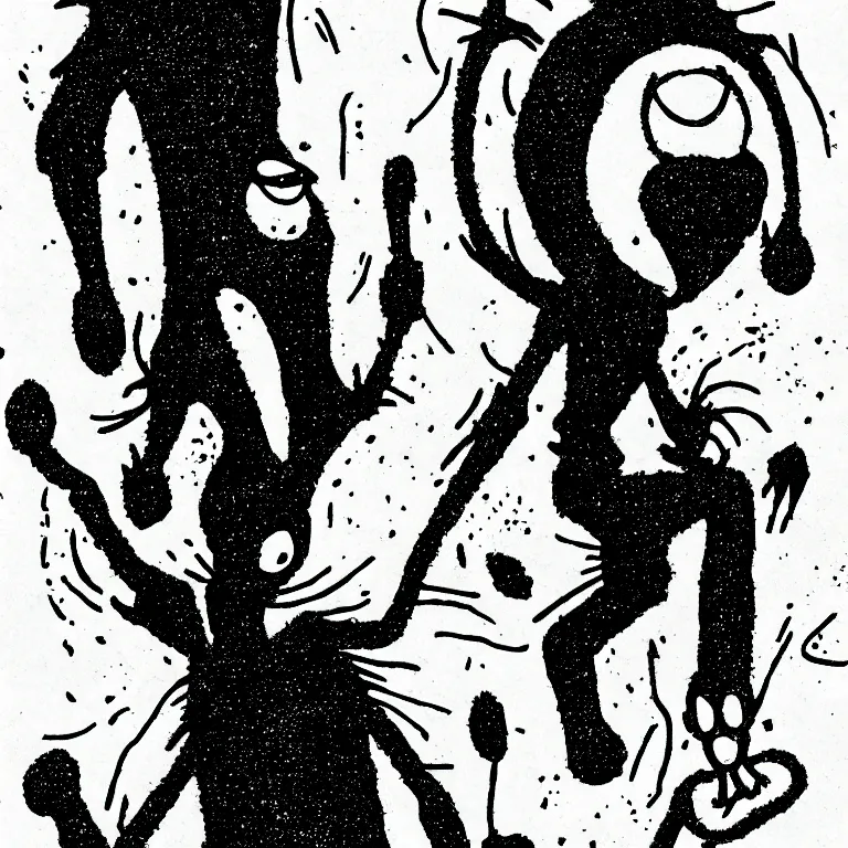 Image similar to “ a humanoid hop in the style of the art of hylics ”