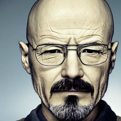 Prompt: Hideo Kojima as Walter White, matte paint, portrait, very coherent, airbrush