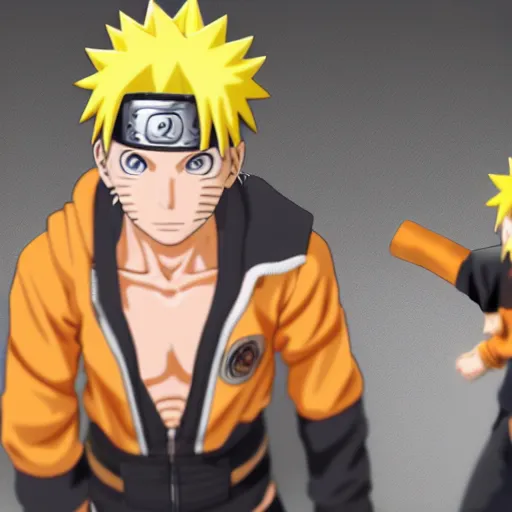 Image similar to Render of Naruto Uzumaki\'s grandson Charuto and his family, highly detailed, trending on Artstation, Unreal Engine 4k