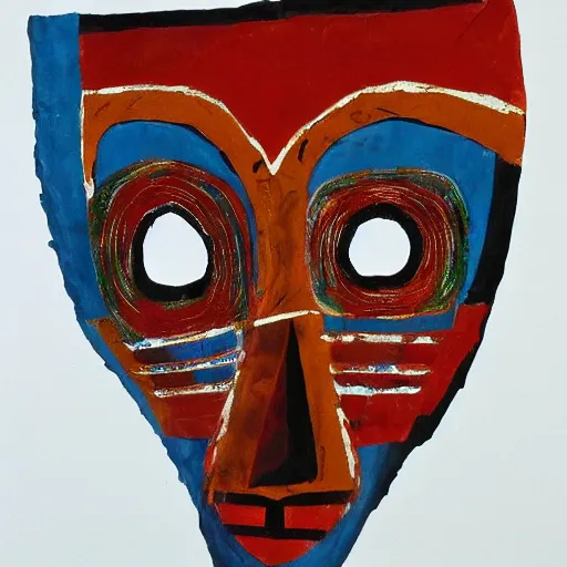 Image similar to Abstract expressionist painting of African tribal mask