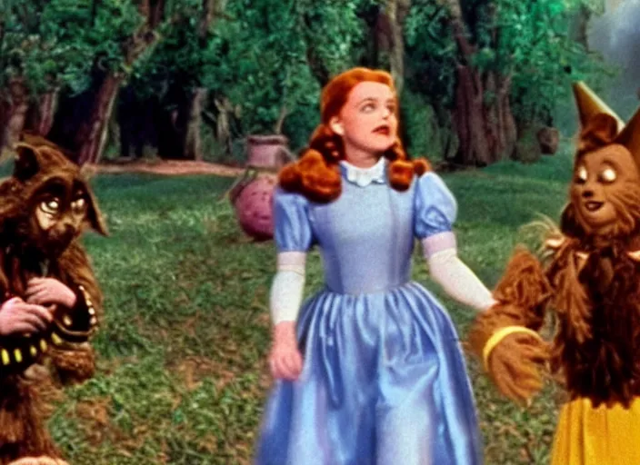 Image similar to a film still of alice in the wizard of oz ( 1 9 3 9 ), technicolor