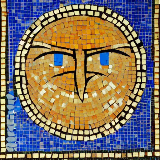 Prompt: sonic in a ancient greek mosaic