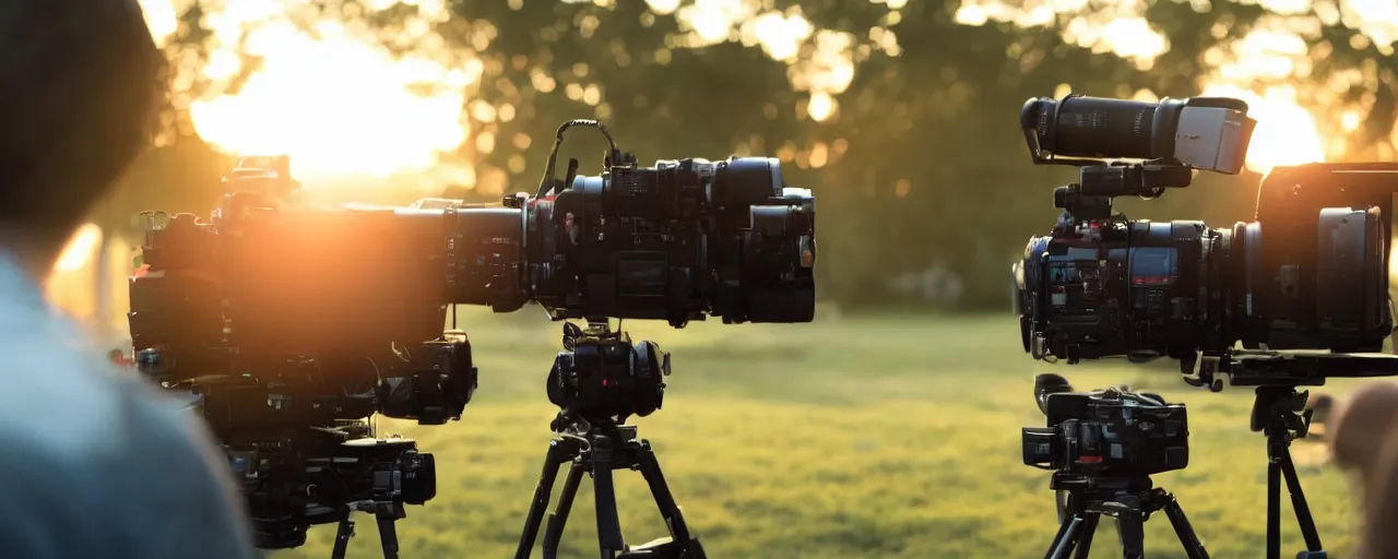 Image similar to 3 / 4 mid close up shot of a person in a mcdonald's commercial filmed by autumn durald at sunset shot with an alexa lf and panavision t - series anamorphic 4 0 mm lens at t 2. 0