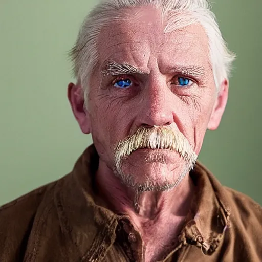 Image similar to a very ugly blond blue eyed old man