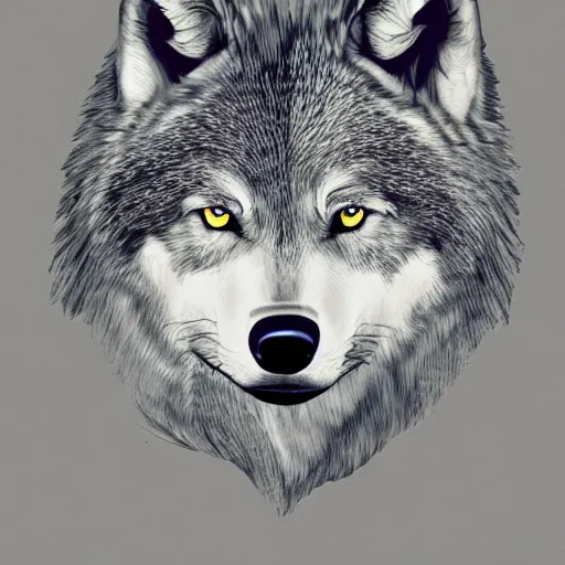 Image similar to a wolf, dark minimalism